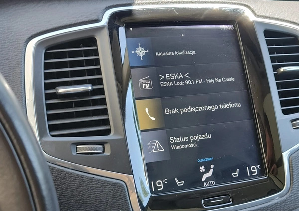 Volvo XC 90 cena 169900 przebieg: 80242, rok produkcji 2019 z Łódź małe 562